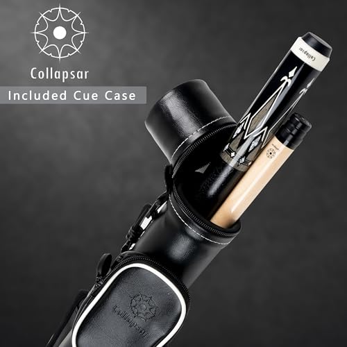 Collapsar CA Pool Stick with 1X1 Hard Case,58" Maple Professional Billiard Cue Stick,19-21 oz Pool Cue Set - color: CA004+Joint Protector+Hard Case, size: 20 ounce