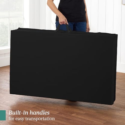 Best Choice Products 10ftx4ftx2in Folding Gym Mat 4-Panel Exercise Gymnastics Aerobics Workout Fitness Floor Mats w/Carrying Handles - color: Black
