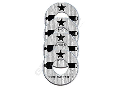 4 Come and Take It VVashers - Washer Toss Board Game Washers (4 VVashers with Container, Wood Grain) - color: Wood Grain, size: 4 VVashers with Container