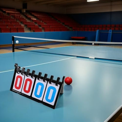 BESPORTBLE Portable Tabletop Sports Scoreboard 4-Digit Flip Score Keeper Thick Plastic Shell for Basketball Volleyball Tennis Baseball Games and Referee Use