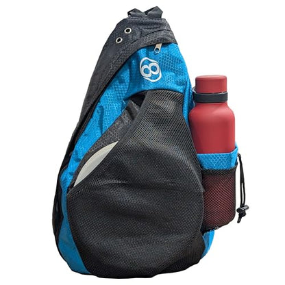 Disc Golf Backpack Slinger Bag | 6-12 Discs | Multiple Colors - color: Blue and Black