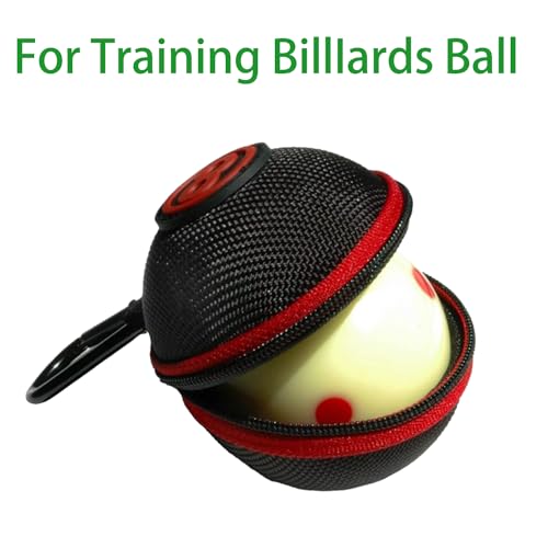 Clip-on Billiard Cue Ball Case.Cue Ball Bag for Billiard Balls, Training Balls and Pool Balls.2.24in Billiard Ball Carrying Case (Red) - color: Red