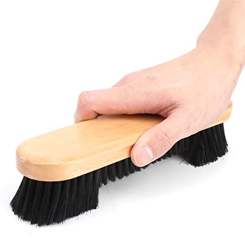 CHICIRIS Pool Table Cleaning Tool Kit, Wooden Handle with Hole for Hanging, Soft PVC for Billiard Table and Rail Brush, 8.5in and 9in