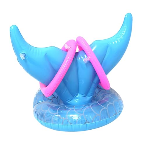 DYNWAVE Inflatable Toss Game Set,Swimming Ring Toss Toy,Inflatable Mermaid Tail,for Party Favors Beach Backyard Children Family