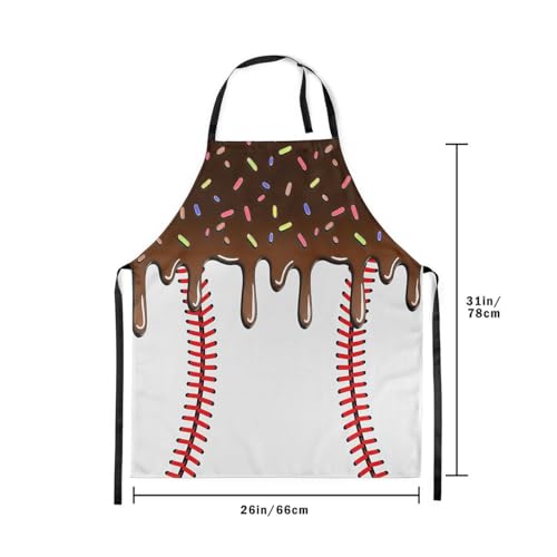 Castle Fairy Ice Cream Drip Baseball Kids Kitchen Apron - color: Brown White