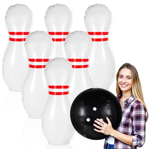 Giant Inflatable Bowling Set，One 15 Inches Ball with Six 23 Inches Pins