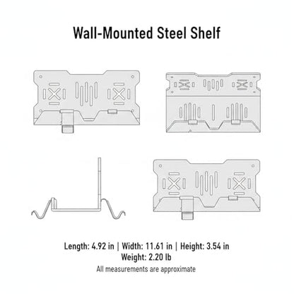 Wall-Mounted Steel Shelf for Gaming Accessories & Controllers, Space-Saving Black Metal Bracket for Living Room or Home Office Organizer