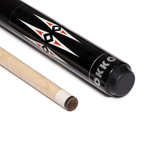 OKKO B-Series Professional Pool Billiard Cue Stick 58”, 13 mm Tip, w/Canadian Maple Shaft (18-21 oz) Hard Round Case & Accessories - style: B-1 (18 oz)