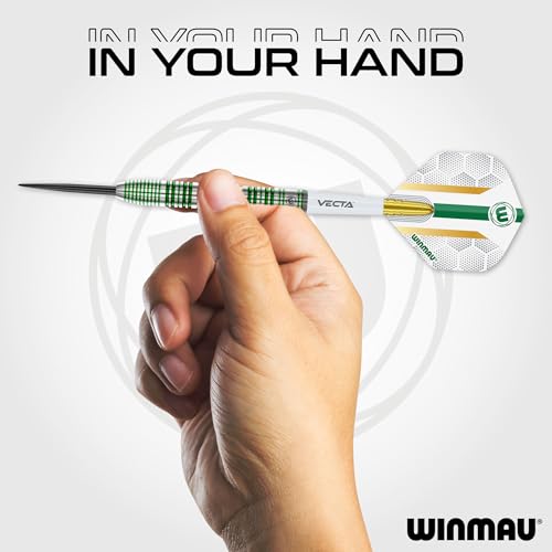 Winmau Xenon Professional Darts Set - 90% Tungsten Darts with Flights & Shafts - Ringed Grip Barrels for Precision Control - Available in Soft Tip 18g and Steel Tip 23g-25g - style: 25g - Steel Tip