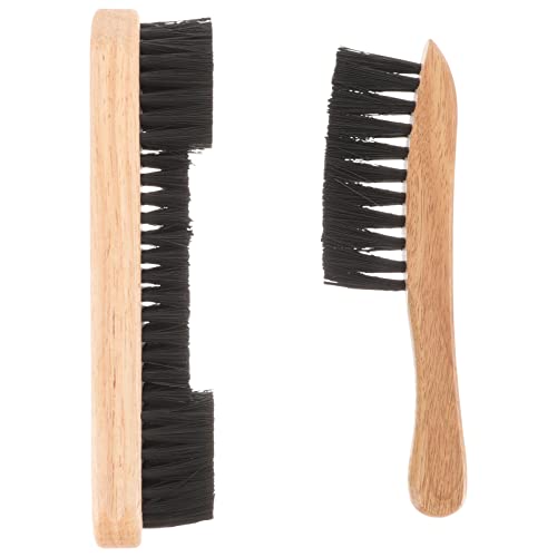 BESPORTBLE Wood Cleaner 2Pcs Pool Table Clean Wooden Pool Table Cleaning Tool Billiard Pool Table Rail Brush Wooden Handle Nylon Bristles Set 9Inch Horse Brush