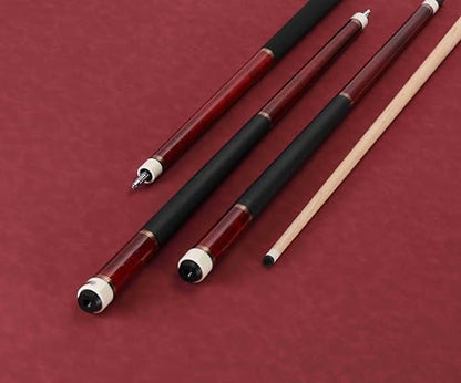 Pool Cue Stick Genuine Leather Cowhide Grip 58" 19 20oz 2 Piece with 12.5mm Tip,Canadian Maple Pro Billiard Cue,for Adults/Beginner/Pro Player. - color: Red-19oz-Genuine Leather Grip-Only Cue