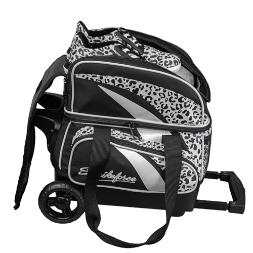 KR Strikeforce Cruiser Single Bowling Ball, Shoe and Accessory Roller Bowling Bag - color: White Leopard