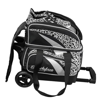KR Strikeforce Cruiser Single Bowling Ball, Shoe and Accessory Roller Bowling Bag - color: White Leopard