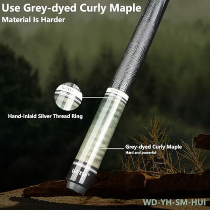 CUEELF Pool Cue Stick Low Deflection Hand-Made Inlay Billiard Cue 58'' Professional Billiard Pool Cue Stick for Adults-12.5mm Tip,3/8 * 8 Joint - color: WD-YH-SM-HB-HUI