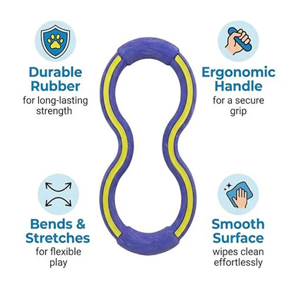 Outward Hound FlyFetch Tug Dog Toy, Durable Rubber, Fetch & Tug-o-War, All Breeds, 10.9" - color: Tug Purple