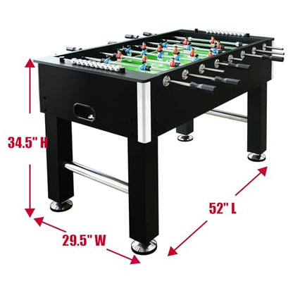 Full Size Foosball Table, Table Soccer Set with 2 Footballs, Score Keeper, Solid and Sturdy Legs, Football Table for Home, Family