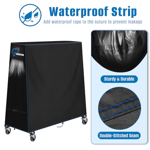 SIRUITON 2-in-1 Outdoor Ping Pong Table Cover,Heavy Duty 300D Oxford Fabric,Waterproof Sunproof Indoor & Outdoor,Fits Both Folding Tables and Flat Tables Indoor,Windproof,with Zipper 68"Lx30"Wx62"H - size: 68"Lx30"Wx62"H_300D