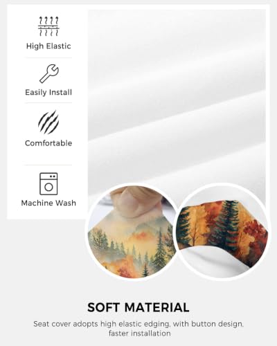 Savannan Office Chair Cover, Autumn Forest Orange Leaves Protective Stretch Elastic Universal Cover for Desk Task Chair,Computer Rotating Chair 1 Pcs Mountains Nature Landscape