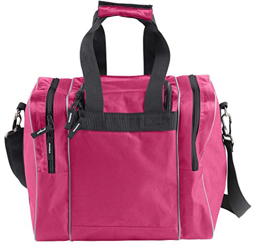 Athletico Bowling Bag for Single Ball - Single Ball Tote Bag With Padded Ball Holder - Fits a Single Pair of Bowling Shoes Up to Mens Size 14 - color: Pink