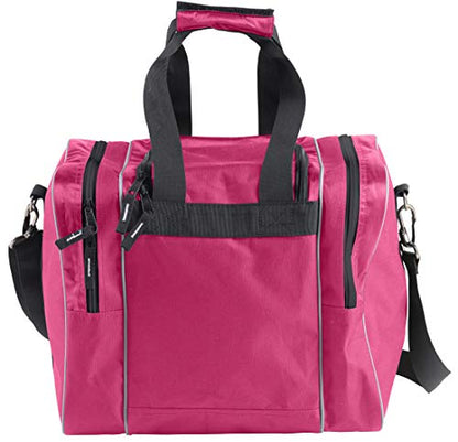 Athletico Bowling Bag for Single Ball - Single Ball Tote Bag With Padded Ball Holder - Fits a Single Pair of Bowling Shoes Up to Mens Size 14 - color: Pink