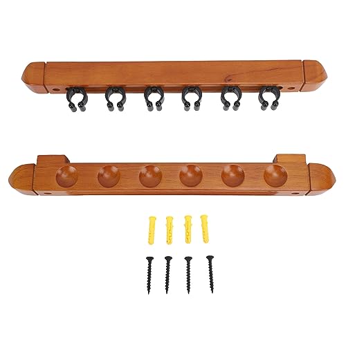 Srliya Wall Mounted Billiard Pool Rack 6 Cues Wooden Billiard Rack Billiard Stick Wall Rack