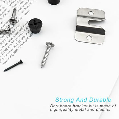 Quacc Portable Dartboard Mounting Bracket Kit, Includes Screws, Nails and Stabilisers Dart Board Hanging Kit Dart Board Hardware Wall Bracket for Hanging Dartboard