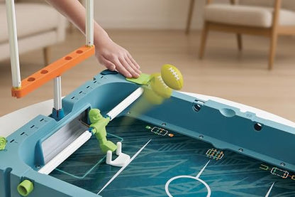 EastPoint 5-in-1 Tabletop Stadium Game Center - Teal, Plastic - Foosball Table Competition - Air Hockey Table for Kids Fun - Pinball Machine & Football Games Variety