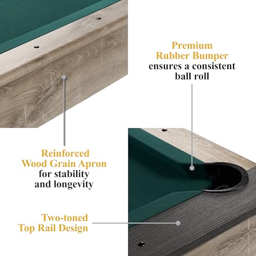 Barrington Billiards Prescott 7' Pool Table, 3-in-1 Dining Top & Table Tennis with Game Accessories & Rolling Storage Caddy - style: Barrington Westmont 7' 3 in 1 Billiard