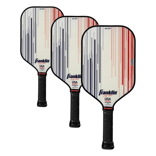 Franklin Sports Pro Pickleball Paddles - Signature Series Pro Pickleball Paddle with MaxGrit Surface - USA Pickleball (USAPA) Approved Tournament Pickleball Paddles - 13mm + 16mm Polypropylene Cores - color: Pro Player - White, size: 16mm (Pack of 3)