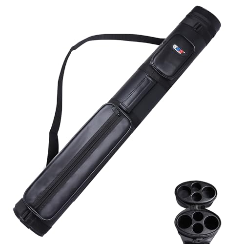 GSE Games & Sports Expert 2x2 Deluxe Hard Billiard Pool Cue Stick Carrying Case, Billiard Cue Case, Billiards Accessories (Several Colors Available) - color: Oval - Black