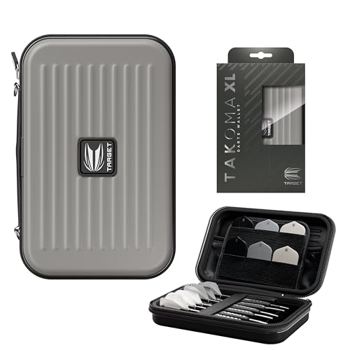 Target Darts Takoma XL Darts Wallet Case, Grey – Holds 6 Darts, Protective EVA Holder with Double Zip Lock Pouches – Professional Dart Accessories - color: Grey
