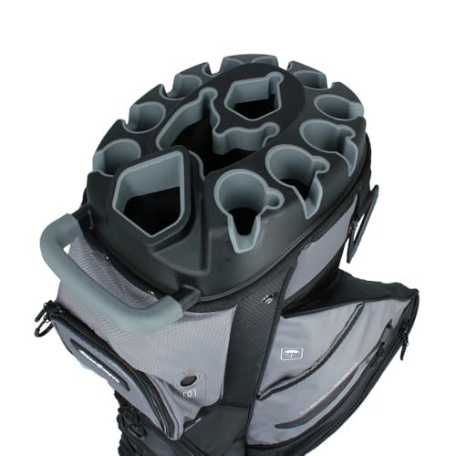 MacGregor MACLOCK Ultimate Divider System Cart Bag with 14 Way Organizer Divider Top and Individual Club Locking Slots - color: Black/Grey