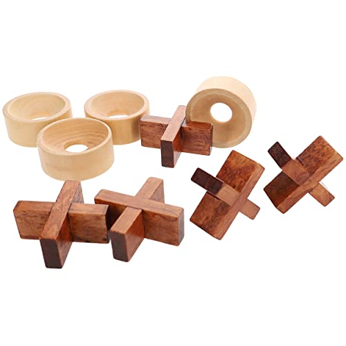 Wooden Tic Tac Toe Game – 9 Inch Solid Wood Board with X and O Pieces, Decorative Coffee Table Game, Classic Home Décor Accent
