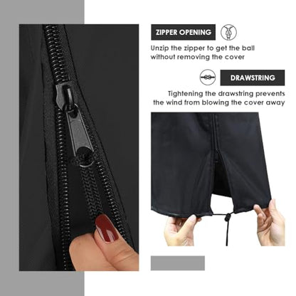 Basketball Arcade Game Cover Dual Shot Electronic Basketball Arcade Game Cover Waterproof Oxford Fabric with Side Zipper & Drawstring, Easy Clean & Foldable (51x40x85in) - size: 51x40x85"