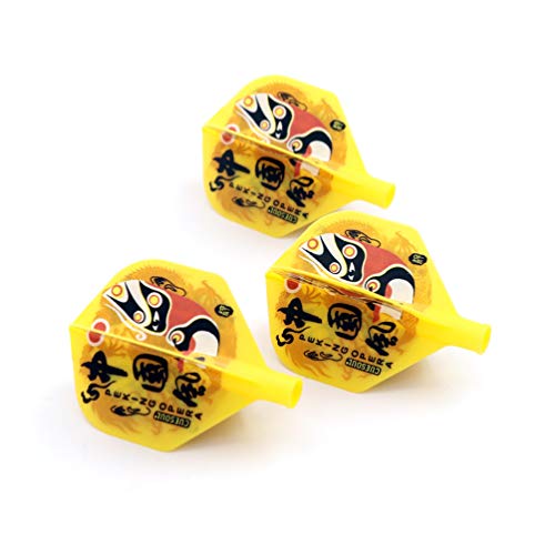 CUESOUL TERO AK4 Dart Flights Standard Shape,Peking Opera Design,Set of 3 pcs - color: Yellow