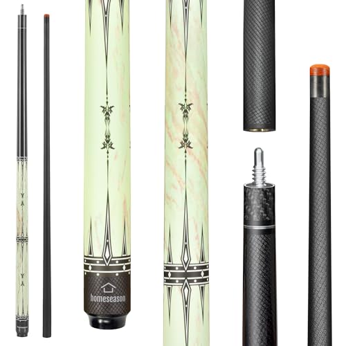 HomeSeason Glass Fibre Pool Cue Stick 58" Billiard Cue Sticks Professional Low Deflection Pool Sticks - color: B