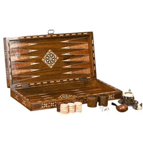 Backgammon Set for Adults 20" – XL Solid Wood Hand-Crafted Game Board | Complete Set | Gift for Dad, Husband, Christmas