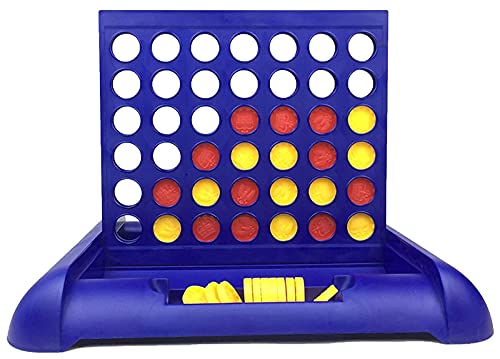 4 IN A ROW Board Games Foldable Line up 4 Toys Children's Educational for Kids Blue SHUYUE