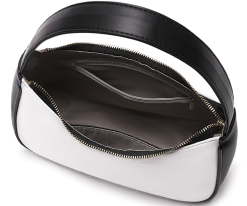 CYHTWSDJ Shoulder Bags for Women, Cute Hobo Tote Handbag Mini Clutch Purse with Zipper Closure - color: Black& White
