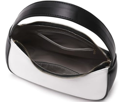 CYHTWSDJ Shoulder Bags for Women, Cute Hobo Tote Handbag Mini Clutch Purse with Zipper Closure - color: Black& White