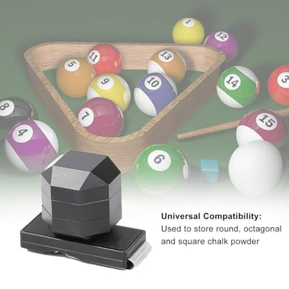 Wokyo Premium 3 Layer Magnetic Billiard Pool Cue Chalk Holder Box Set, Pool Table Accessory for Billiards Precision Shots - color: Black