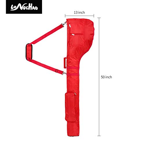 Small Golf Bag for A Few Clubs, Lightweight Golf Sunday Bag, Par 3 Travel Bag, Practice Travel Bag with Carry Shoulder Strap - color: Red