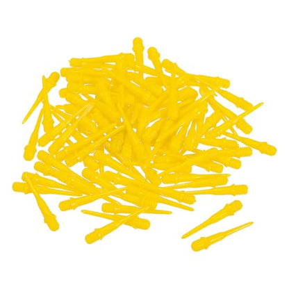 YOKIVE 100 Pcs Plastic Dart Tips, Game 2BA Thread Soft Darts Tips Replacements Dart Accessory | Indoor Outdoor Play (Yellow)