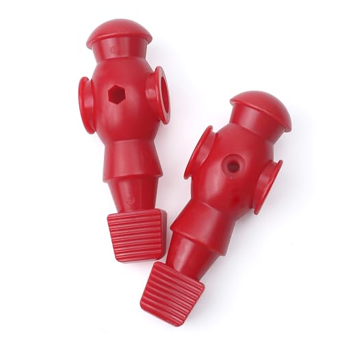 Marsrut 2PCS Foosball Replacement Players Set, Foosball Men, Soccer Player Set, Plastic Replacement Parts for Football Table, 2 Hexagon Nuts Included - color: Red