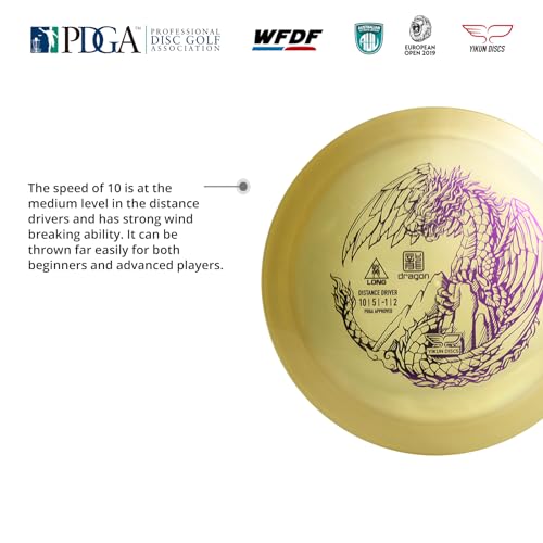 yikundiscs Yikun Professional Disc Golf Fairway Driver|Distance Driver|165-175g| Perfect for Outdoor Games and Competition[Dics Shade Color May Vary] - color: Golden