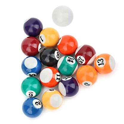 HURRISE Billiard Balls Set - 16-Pack Mini Pool Table Balls, Eco-Friendly Polyester Resin, Durable & Scratch-Resistant, 1 Set for Home/Game Room