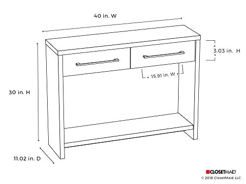 ClosetMaid 1662 Console Table with 2 Storage Drawers, Black Walnut - color: Black Walnut, style: Console Table