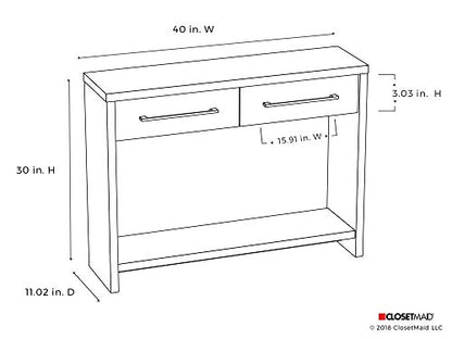 ClosetMaid 1662 Console Table with 2 Storage Drawers, Black Walnut - color: Black Walnut, style: Console Table