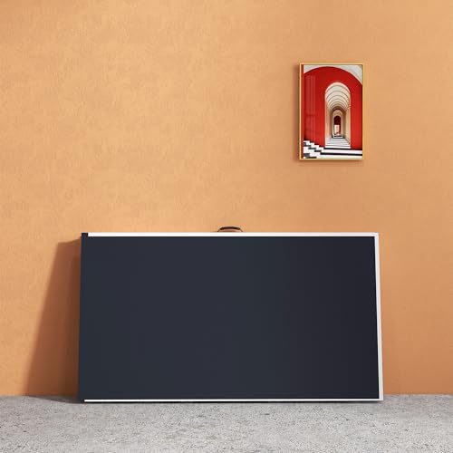 GOWE Full Size Ping Pong Table, Folds into Quarters, Portable Table Tennis Table with Net, Paddles, Balls, MDF, Charcoal Gray