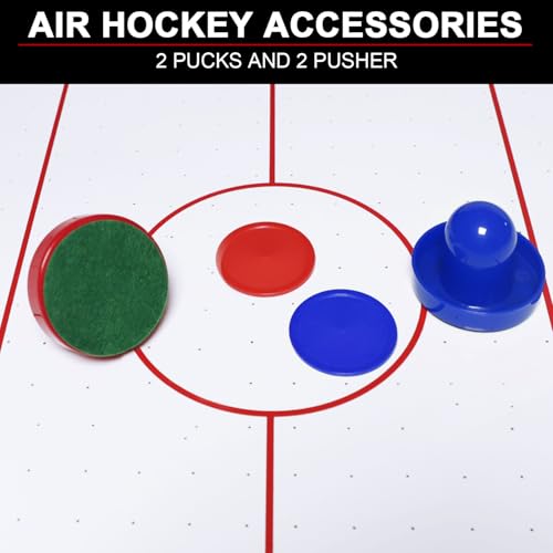 Air Hockey Table for Kids | Tabletop Air Hockey for Children, Girls, Boys, Teens with Air Hockey Pucks and Paddles, Electronic Fans - color: Orange/Black